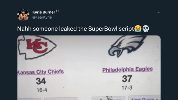 A tweet claimed to have leaked the script for Super Bowl LVII.